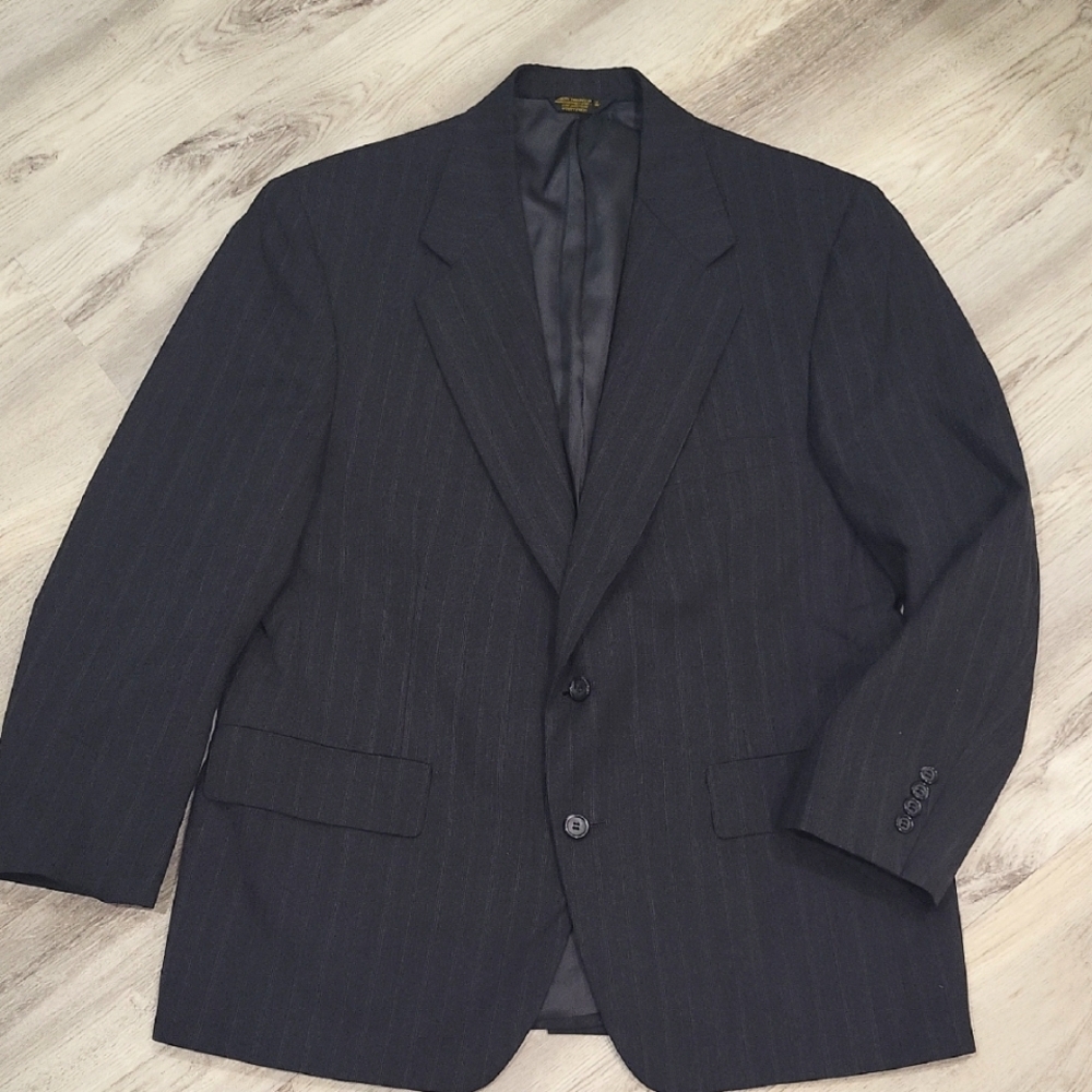 Unisex Evan Picone Black Pinstripe Blazer